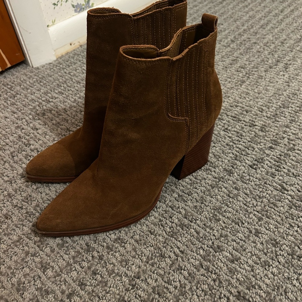Marc Fisher Brown Suede Ankle Boots